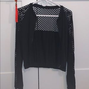 Semi-sheer zip up jacket